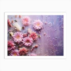 Pink Flowers In Water Art Print