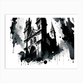 Church In Black And White Art Print