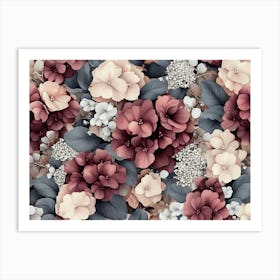 Luxury Mystical Seamless Pattern, Vintage Floral 1 Art Print