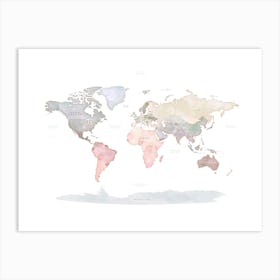World Map No 289 1 Art Print