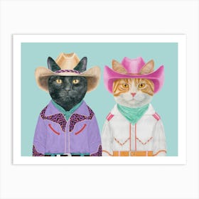 Cowboy Cats 9 Art Print