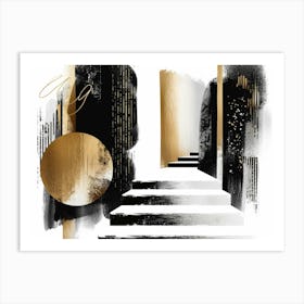 Gold Stairway Art Print