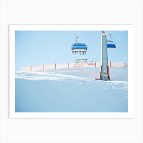 Ski Lift In The Snow Art Print