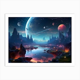 Space Landscape 1 Art Print