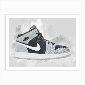 Air Jordan 1 Mid Painting Art Print