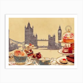 Tea At London Bridge Art Print