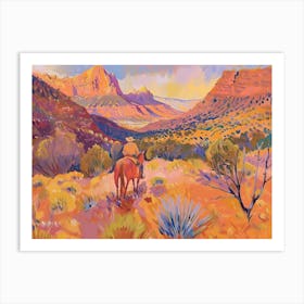 Cowboy Painting Zion National Park Utah 5 Art Print