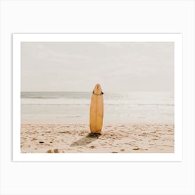 Yellow Surfboard Beach Art Print