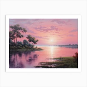 Sunset By The Lake Art Print