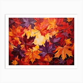 An Abstract Design Of Autumndisplaying A Group Of Maple Leaves With A Brilliant Interplay Of Leaf T (2) 2 Art Print