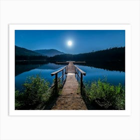 Dock At Night Art Print