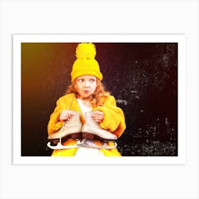 Little Girl With Skates Art Print