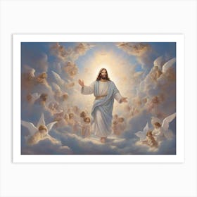 Jesus In The Clouds 1 Art Print