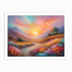 Sunset Road Art Print