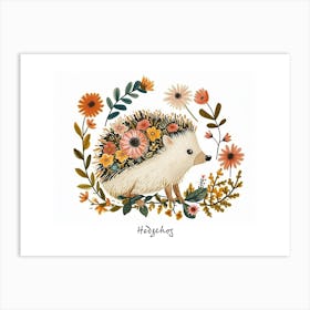 Little Floral Hedgehog 4 Poster Art Print