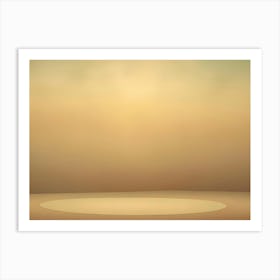 Minimalist Studio Background With A Round Podium Or Platform In The Center, Illuminated By A Soft, Warm Light From Above Art Print