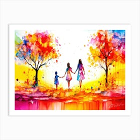 Sibling Time - Family Tree Stroll Art Print