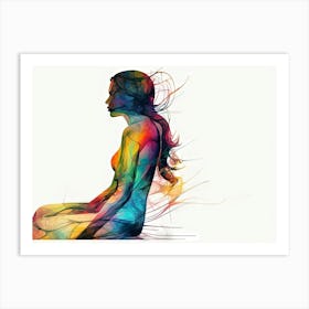 Woman Sitting In Meditation Art Print