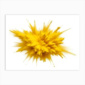 Yellow Powder Explosion Colorful Abstract Design Art Print