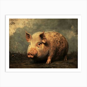 Pig on a Farm Art Print