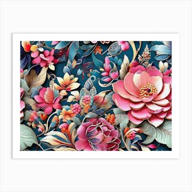 Floral Wallpaper Art Print