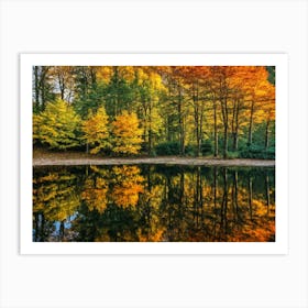 Serene Autumn Reflections 42 Art Print