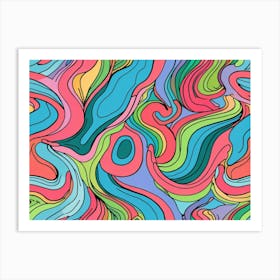 Abstract Wavy Pattern 4 Art Print