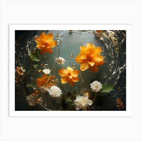 Flowers In Water Art Print