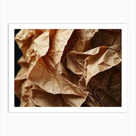 Crinkled Paper Featuring An Array Of Textured Patterns And Pronounced Creases Macro Photography Hi (1) Art Print