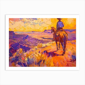 Cowboy Painting Chihuahuan Desert 4 Art Print