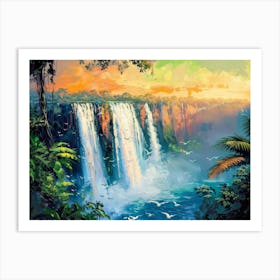 Waterfall In The Jungle 1 Art Print