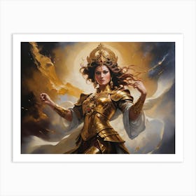 Woman In Golden Armor 1 Art Print