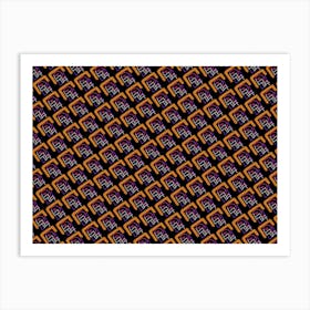 Abstract Orange Geometric Pattern 1 Art Print