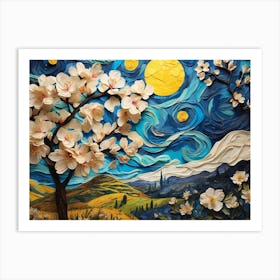 Starry Night With Blossoms ala Vincent Art Print