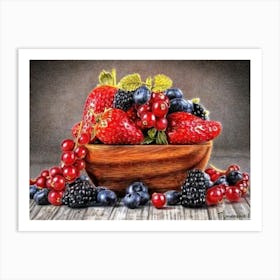 Berries In A Bowl Art Print