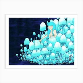 Mushroom forest Art Print