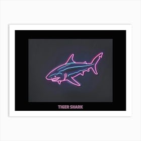 Neon Pink Tiger Shark Poster 2 Art Print