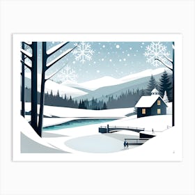 Christmas snow vector art Art Print