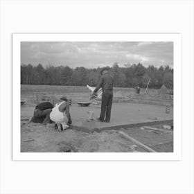 Untitled Photo, Possibly Related To Construction Of Houses (Reading Plans And Measuring), Jersey Homesteads Art Print