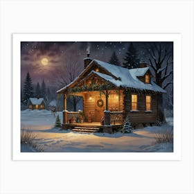 Cabin In The Snow 1 Art Print