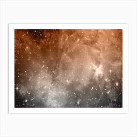 Light Brown Galaxy Space Background Art Print