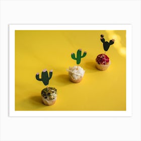 Cactus Cupcakes 1 Art Print