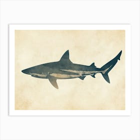 Pelagic Thresher Shark Grey Silhouette 4 Art Print