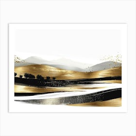 Gold And Black Landscape 3 Art Print