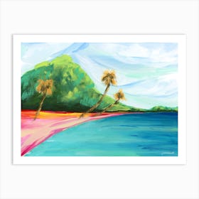 Hawaiian Palm Tree Beach Landscape Ii Art Print