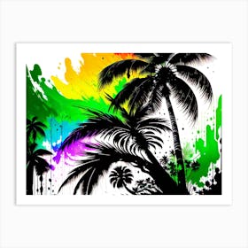 Rainbow Palm Trees Art Print