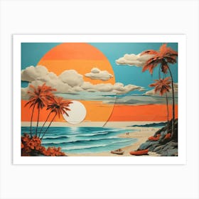 Sunset At The Beach 42 Art Print