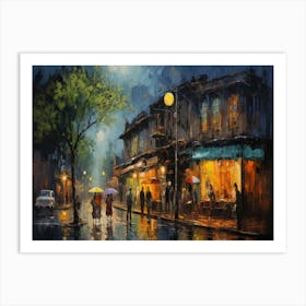 Rainy Night In The City Art Print