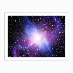 Celestial Nebula Enveloping A Starry Galaxy Backdrop Strands Of Interstellar Dust Painted In Hues O 2 Art Print