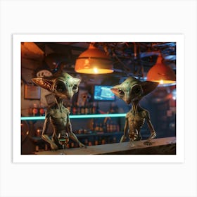 Two Aliens At A Bar 1 Art Print